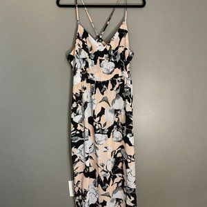 Devlin Floral Floor Length Cross Back Dress